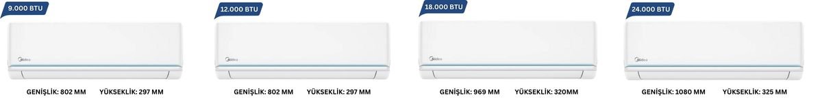 Midea xtreme Eco İnverter Klima Ölçüleri